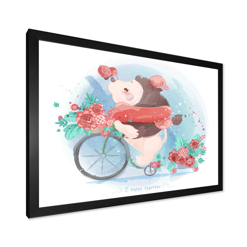 «Cute Parade Doodle Animal», reproduction sur toile, Cadre noir, H 16 po x l 32 po x P 1 po