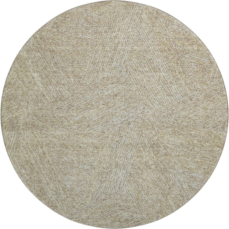 Premium Machine Washable Finchley AMF991 Lines Rug, Round 8'