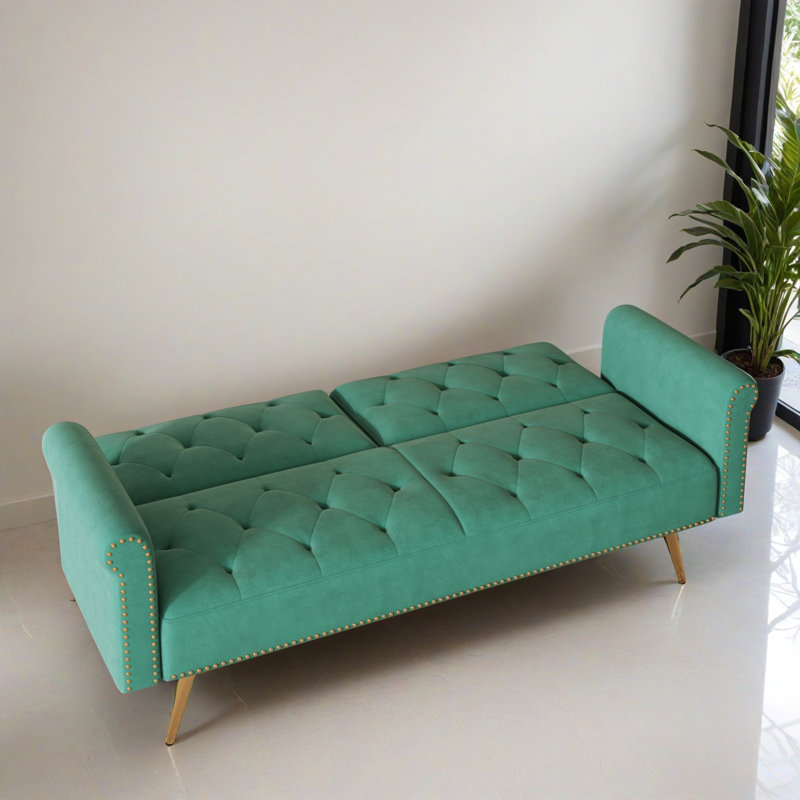 Canapé-lit inclinable convertible de 69,72 po de largeur, Vert