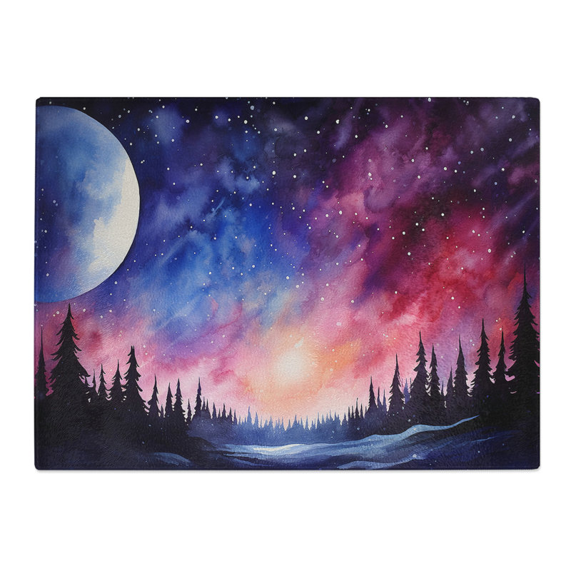 Galaxy Watercolour  Glass Chopping Board