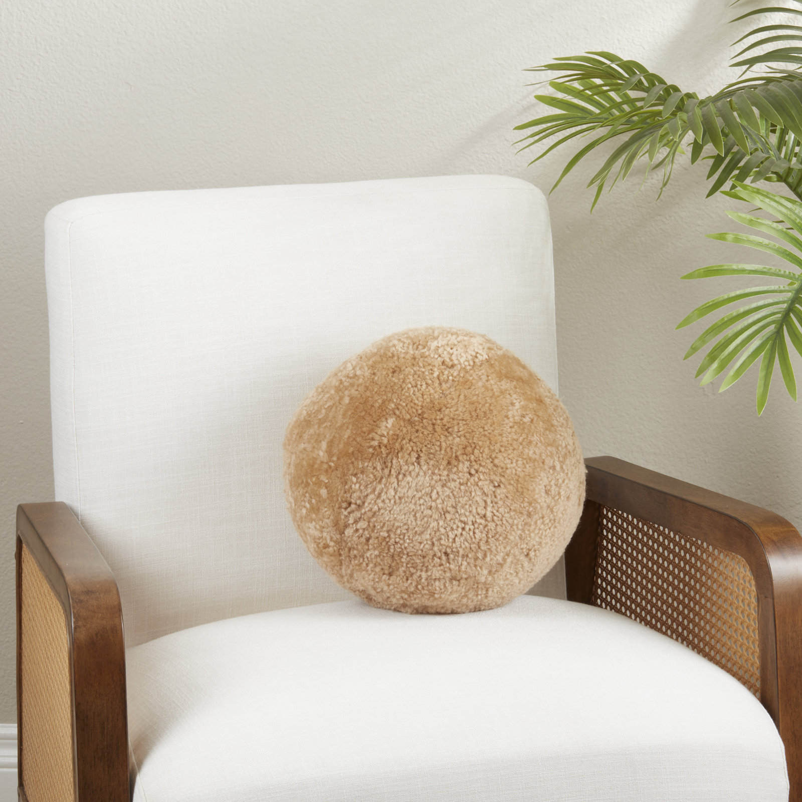 Mojito 12" x 12" Wool Throw Pillow, Brown