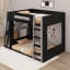 Lit superposé en bois avec bureau, deux tablettes de rangement, USB et lumière DEL-983428770-983428797