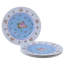 Boutique 4-Piece Fine China Porcelain Dessert Plates – Wide Rim Shabby Chic Tea Time Cake Plates for Parties & Everyday Use – Rose Blue-1891731957