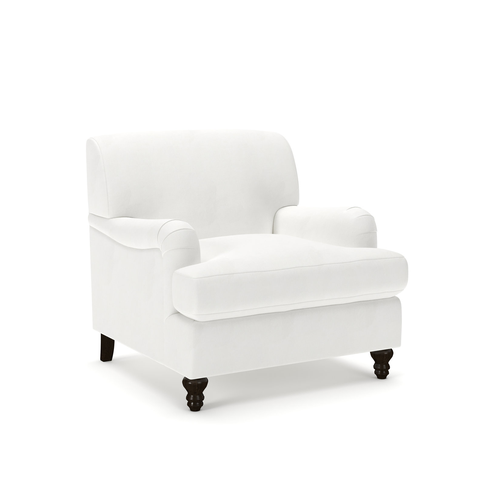 Walters Tight Back Armchair, Classic Bleach White Twill