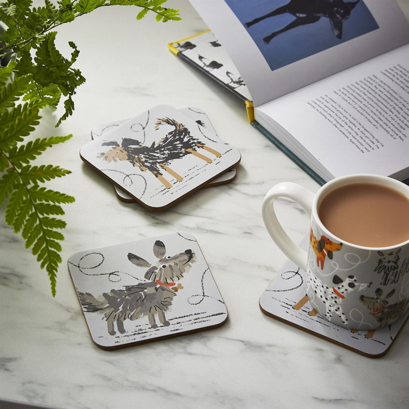 Dog Days Square 4 Piece Coaster Set