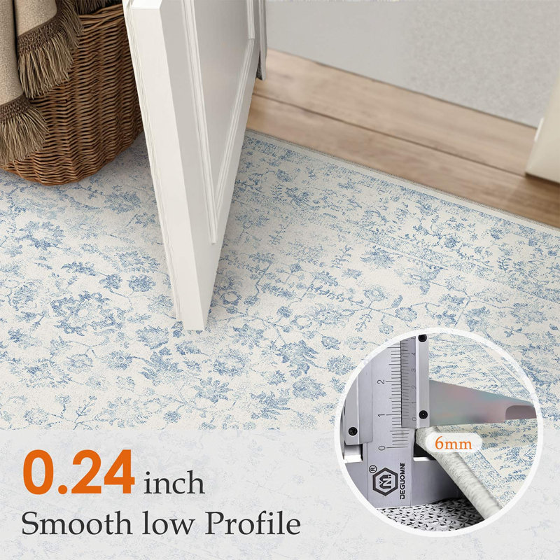 Tapis rétro festonné Rugvera, Rectangle 6'x 9'
