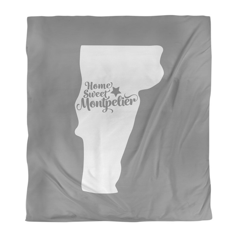 Housse de couette réversible simple montpelier vermont, Housse de couette simple TG, Gris, Polyester brossé