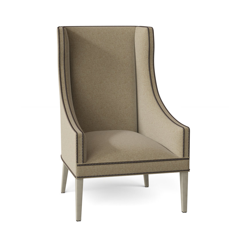 Fauteuil à oreilles 28,25 po Frances, Bronze vieilli, Noisette, 3162 polyester paille