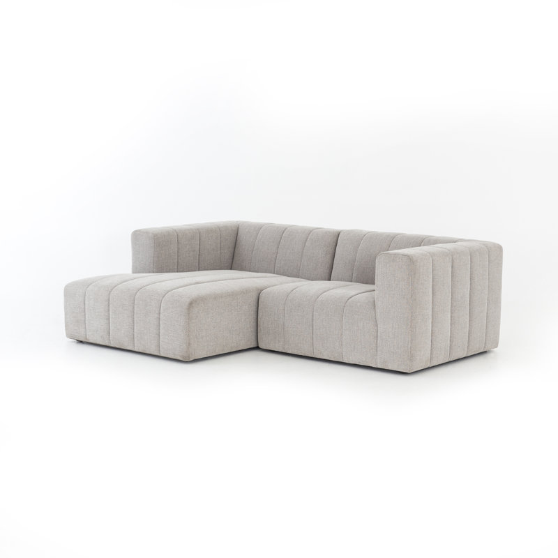 Grayson 88" Left Hand Facing Modular Sectional, Left Hand Facing, Gray Polyester