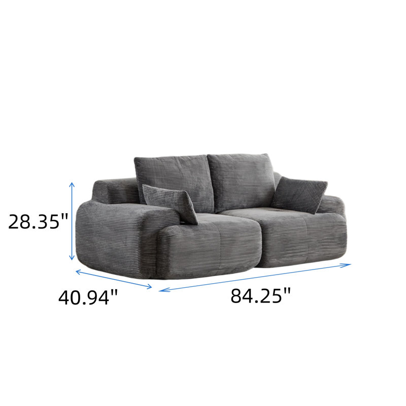 Canapé modulaire à deux places Modern, Gris