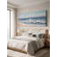 Triptyque sur toile texturé 3D en relief représentant une plage au bord de la mer