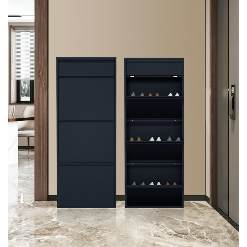Armoire de rangement pour chaussures 6 paires, Noir