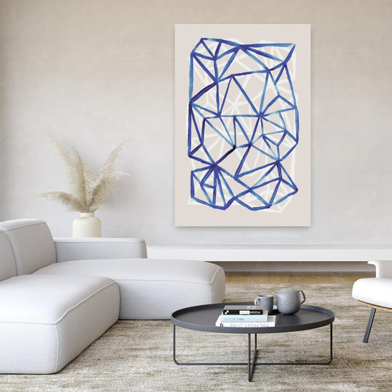 Art contemporain abstrait géométrique, H 60 po x l 40 po