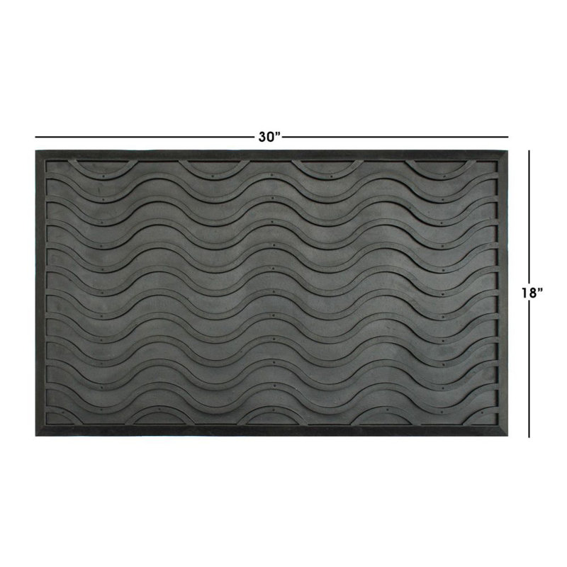 Texture en caoutchouc de couleur l 30 po x 18 po tapis de porte extérieur antidérapant Neptune