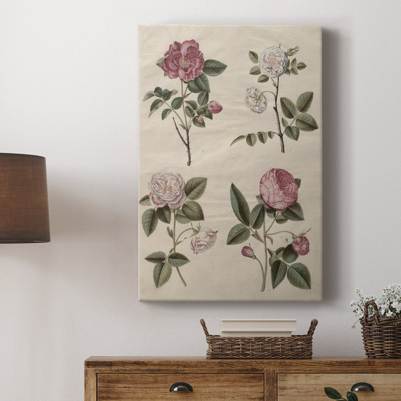 Motif floral rétro CCxxi - galerie Cavas, H 12 po x l 8 po