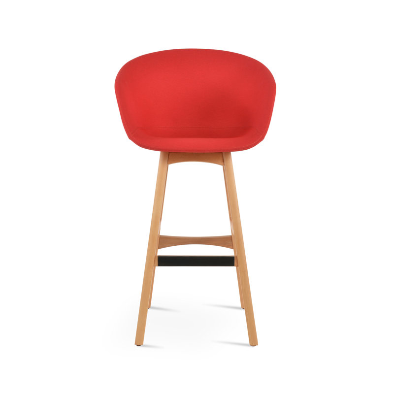 Tabouret Tribeca PR, Noyer noir, Rouge d’époque, Tabouret de bar (siège d'une hauteur de 29 po)