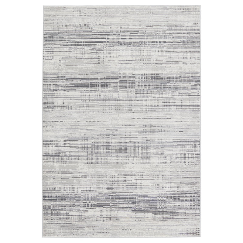 Tapis abstrait ivoire / gris, Rectangle 8 pi x 10 pi