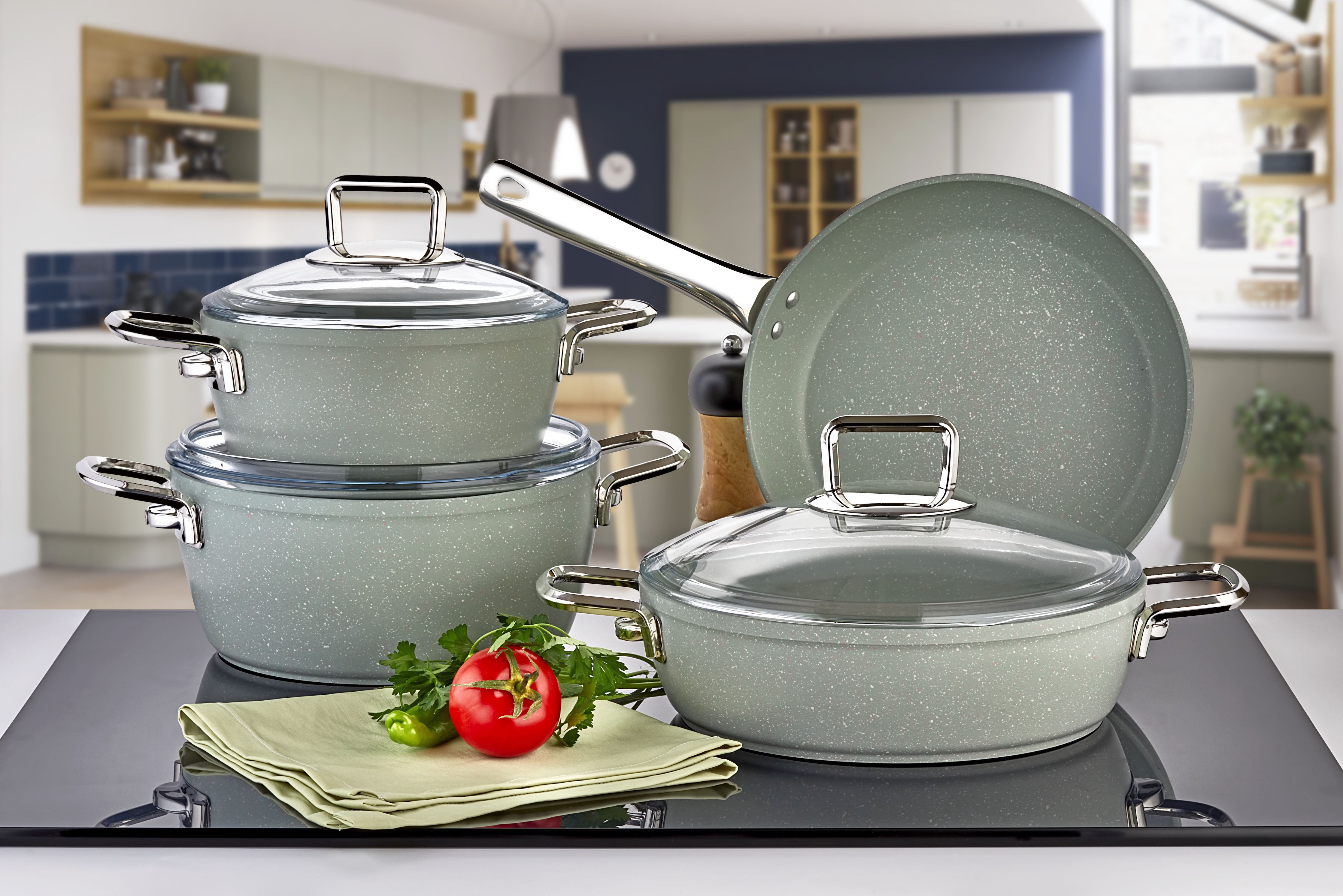 Belfry Kitchen Ellert Collection 7-piece Non-stick Granite Cookware Set ...