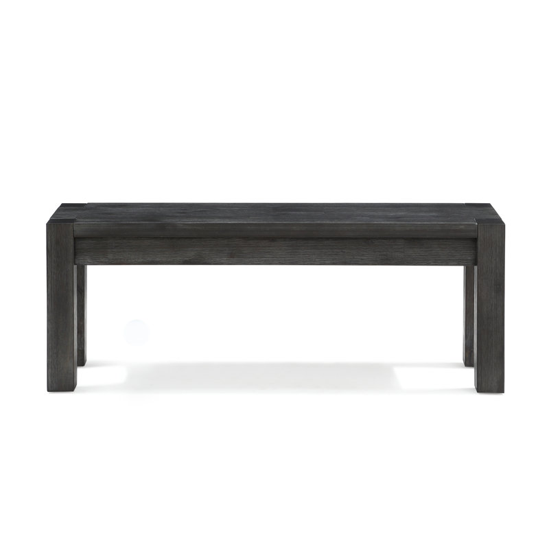 Banc en bois massif Kaicey, Gris foncé