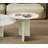 Semi-Polished Marble Round Nesting Table Set Of 2, Perfect For Living Rooms, Natural And Genuine Stone Elegance-634497770