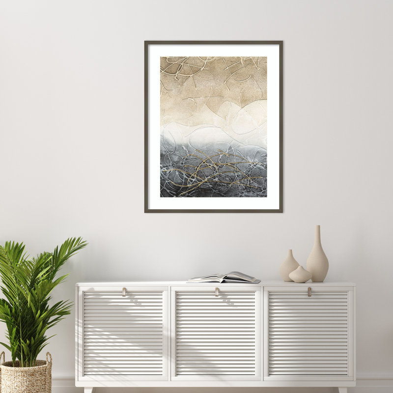 «Taupe and Twilight I» par Wood, reproduction d'art encadrée, H 41 po x l 33 po