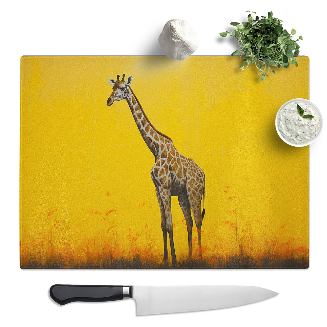 Giraffe Minimalism  Glass Chopping Board