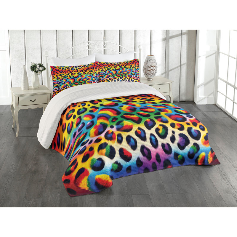 Polyester Animal Print Coverlet, Queen Coverlet + 2 Standard Shams