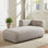 Chaise longue / grande chaise longue avec structure en bois massif, assise profonde et tissu doux, chaise d'appoint de salon pour la détente et la lecture, canapés Boucle