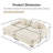 82.6" Oversized Cloud Modular Sectional Couch, Soft Corduroy Fabric With An Ottoman,Deep Seat Wide Armrests, Ergonomic Design Easy Assembly, Soft Corduroy,For Living Rooms Lounges, Cream
