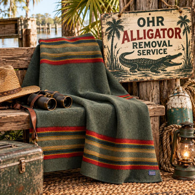 Pendleton Yakima Camp Green Heather Throw