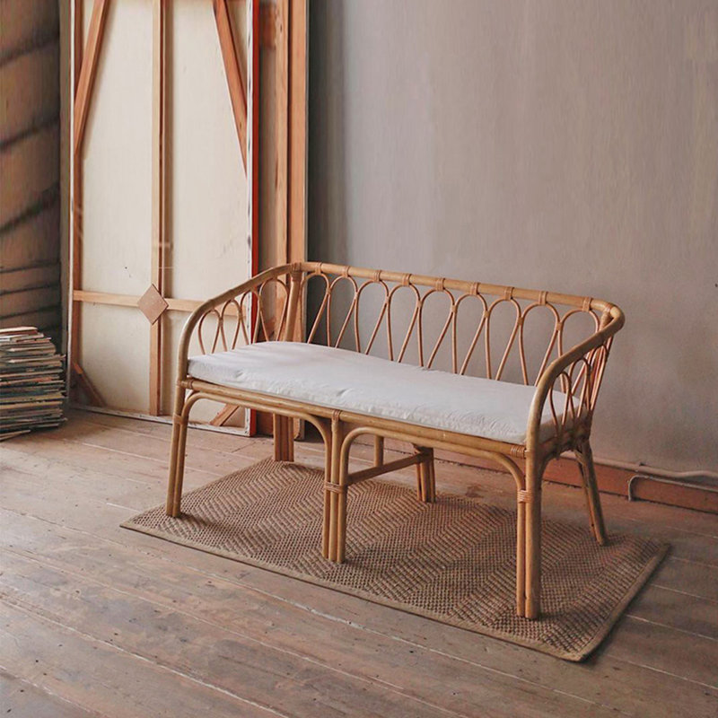 Banc de canapé en rotin rétro