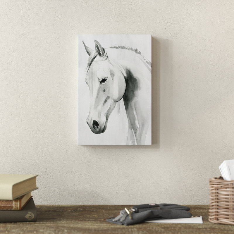 «Horse Whisper I», peinture sur toile, H 12 po x l 8 po, Toile tendue