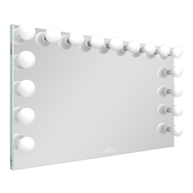 Hollywood Glow Pro Max Dimmable Makeup Mirror Wall Mount Lighted Vanity Mirrors Frosted LED Bulbs