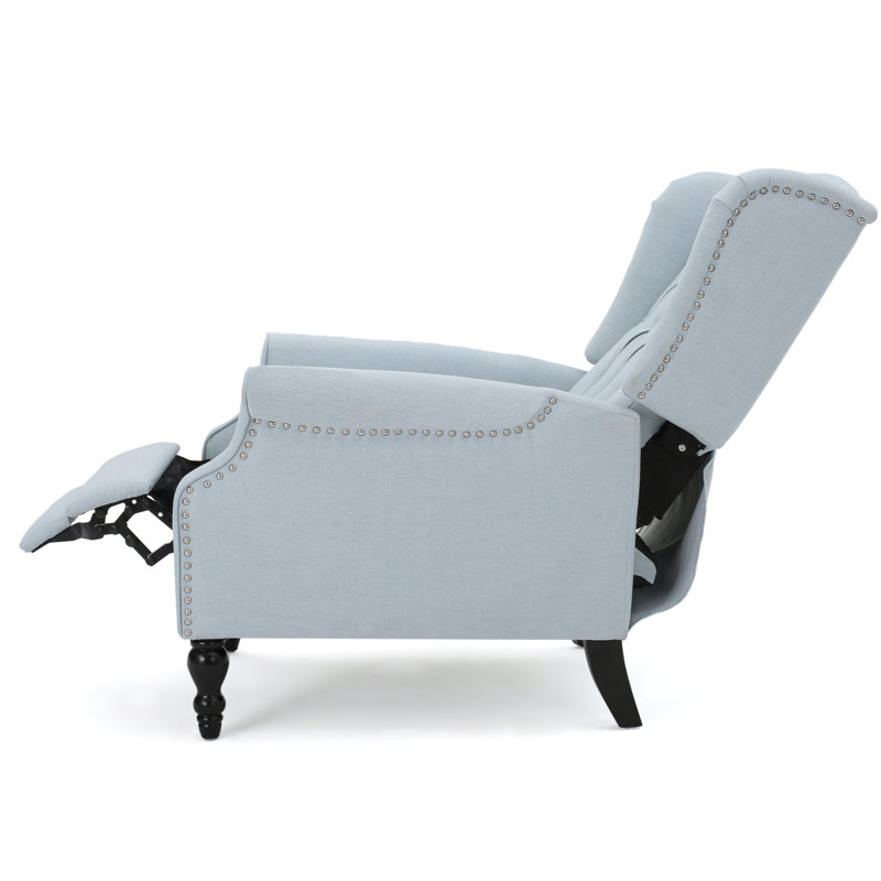 Val Upholstered Recliner, Light Sky