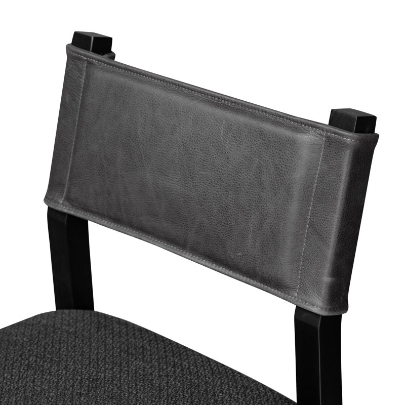 Ferris Stool, Black Ash, Palermo Black/Polyester Blend, Counter Stool (25.98" Seat Height)