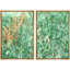 «Pastel Watercolor Green Wave Illusion Abstract Shapes», 2 pièces sur toile-99015772-99015773