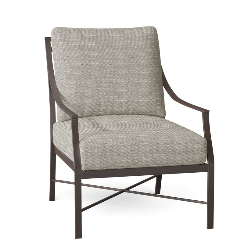 Monaco Aluminum Lounge - Slate Gray, Rollo Silver InsideOut® Linen, Slate Gray, No Welt
