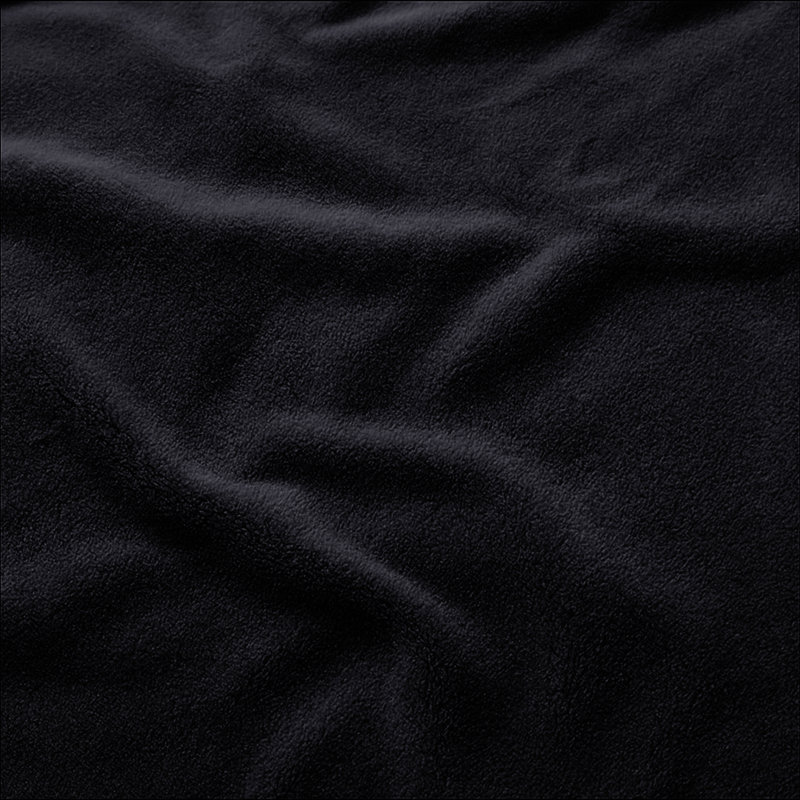 Fairmont Park Solid Color Lightweight, Warm Breathable, Soft Sherpa Fleece Blanket, Black, Kingsize 240cm x 200cm