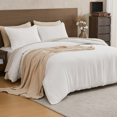 EMME Muslin Cotton Duvet Cover Set Size Soft Breathable Lightweight