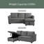 Canapé avec méridienne convertible modulaire en L-739527241