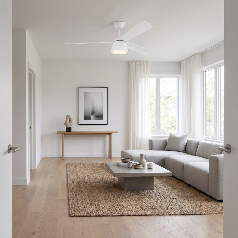 Studio Smart 60 LED Ceiling Fan, Matte White