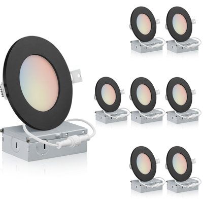 4'' Selectable Color Temperature Dimmable Air-Tight IC Rated LED Canless Recessed Lighting Kit