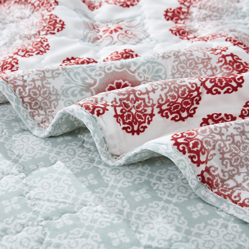7 Piece Delia Printed Microfiber Quilts Set, King