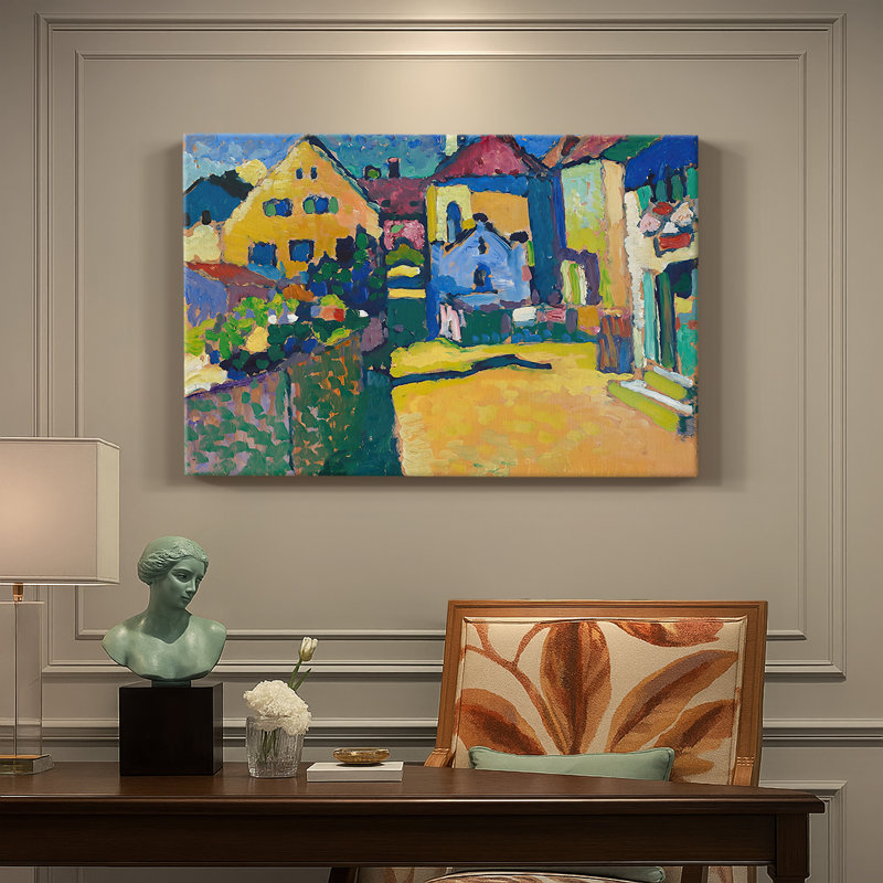 Murnau, maisons dans l'Obigore - Wassily Kandinsky - Toile tendue avec châssis - 1908, 40 x 60
