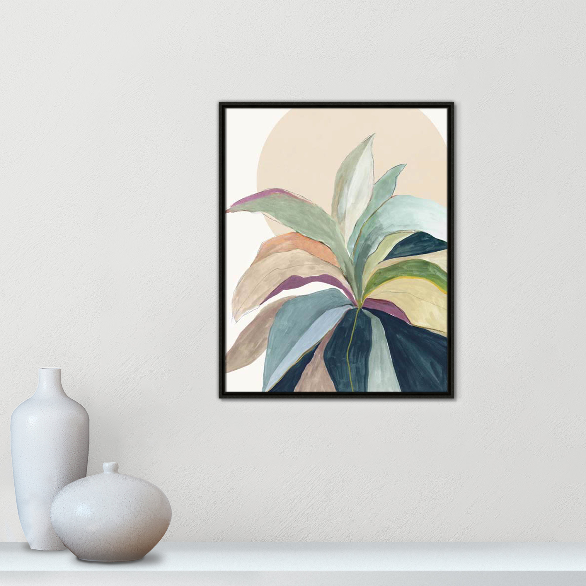Sherbrooke Sunny Bright Leaves II by Asia Jensen Print, No Mat, Espresso Floater Framed, 29.5" H x 23.5" W x 2" D