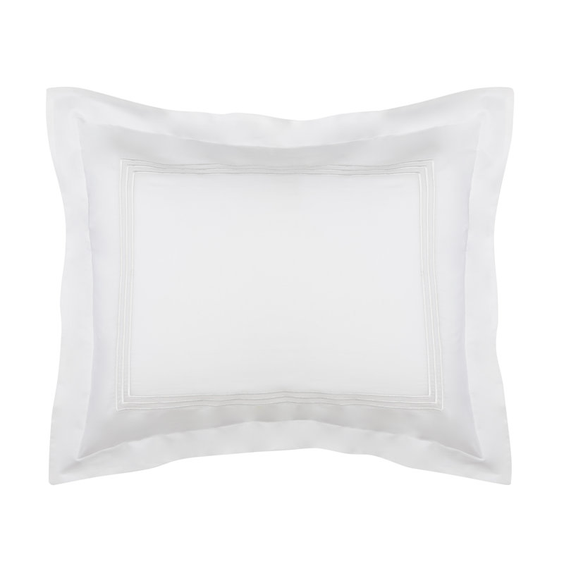 Norma Cotton Blend Pillow Sham, White, Queen