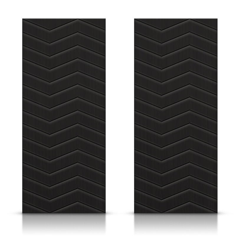 Portes de placard coulissantes à panneaux, 48" x 80", Noir