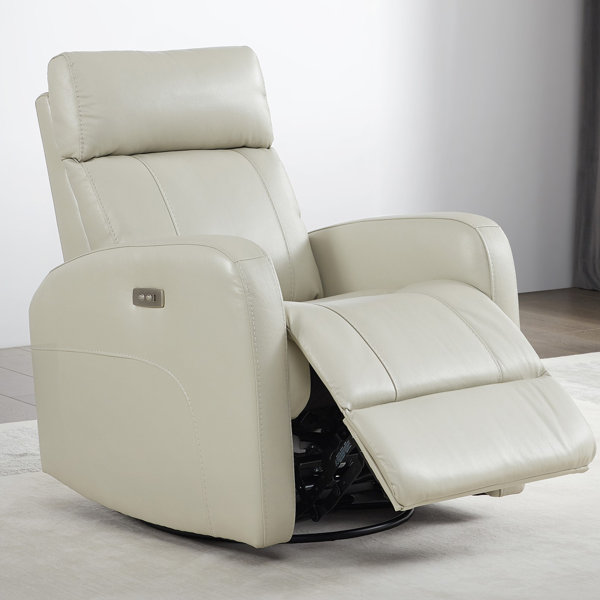 Rochester Leather Power Swivel Glider Recliner