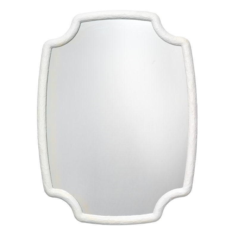 Selene Flat Beveled Mirror, White