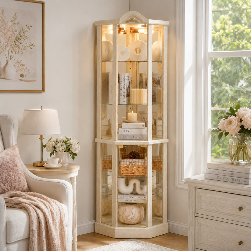 Armoire de coin Elegant, Blanc